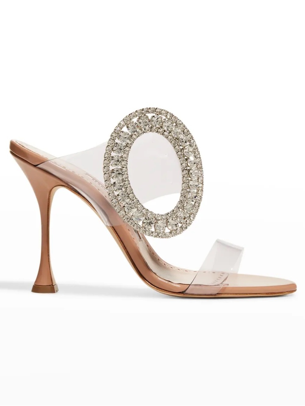 Manolo Blahnik Fibionabi PVC 105mm Nude Heels 38.5